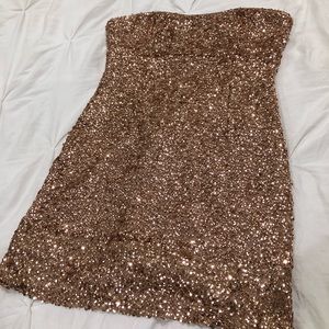 Forever 21 Gold Sequin Party Dress - Medium